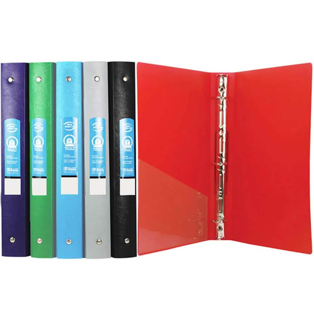 Poly 3 Ring Binder with Pocket 1in Matte Color 