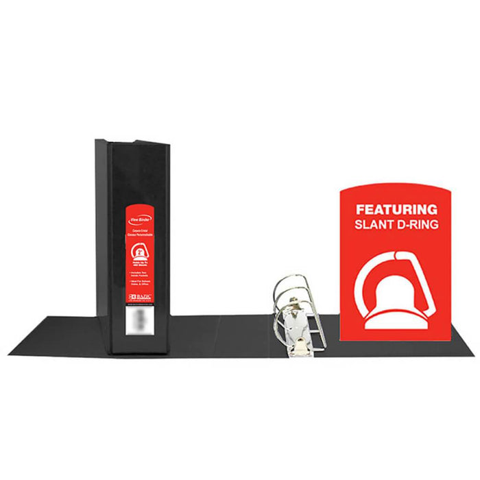 Slant D Ring View Binder with 2 Pockets Black 3in 