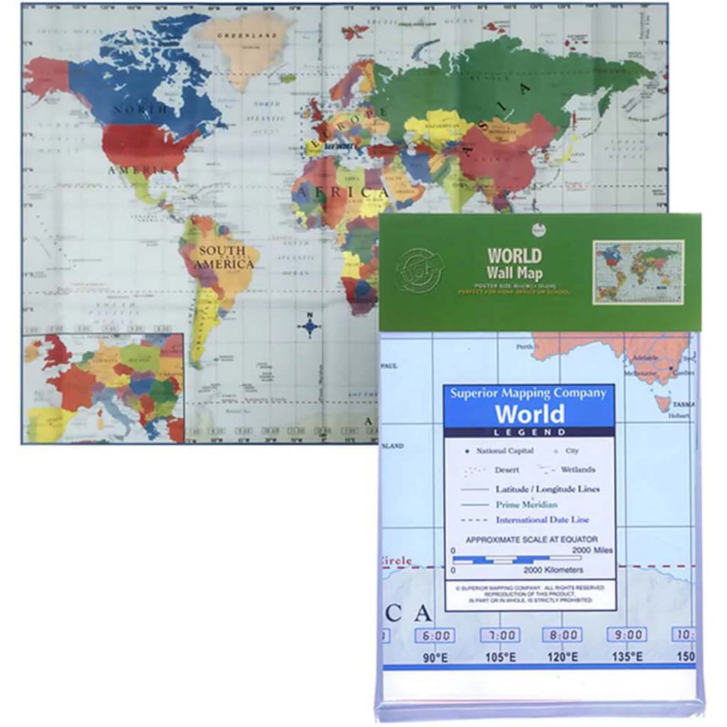 Folded World Map 