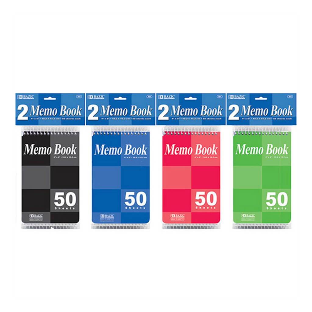 Top Bound Spiral Memo Books Pack of 2 