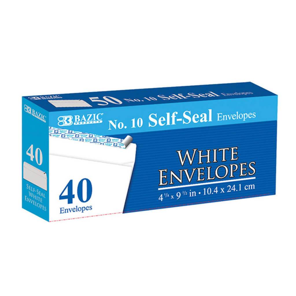 No. 10 Self Seal White Envelope 40ct 