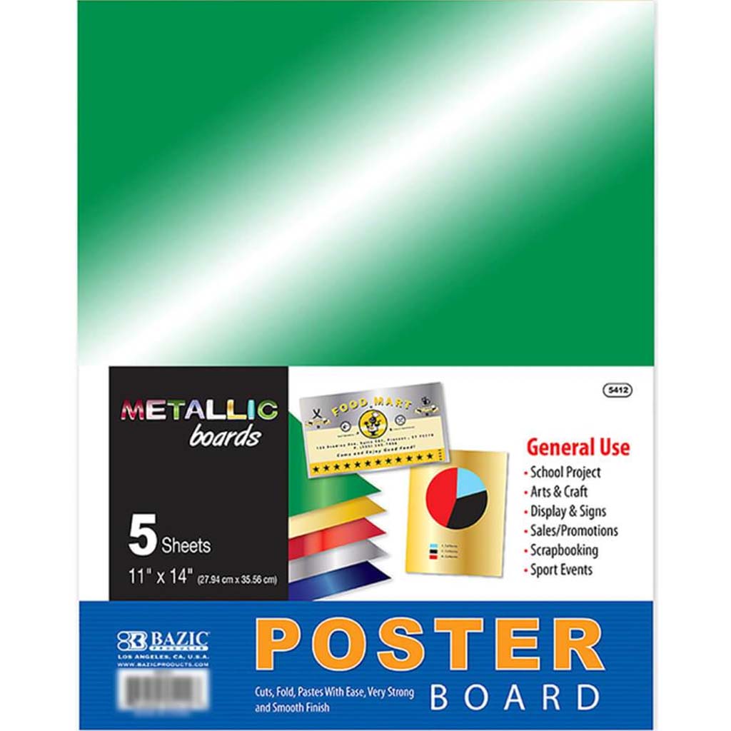 Metallic Poster Board 5ct 11in x 14in 