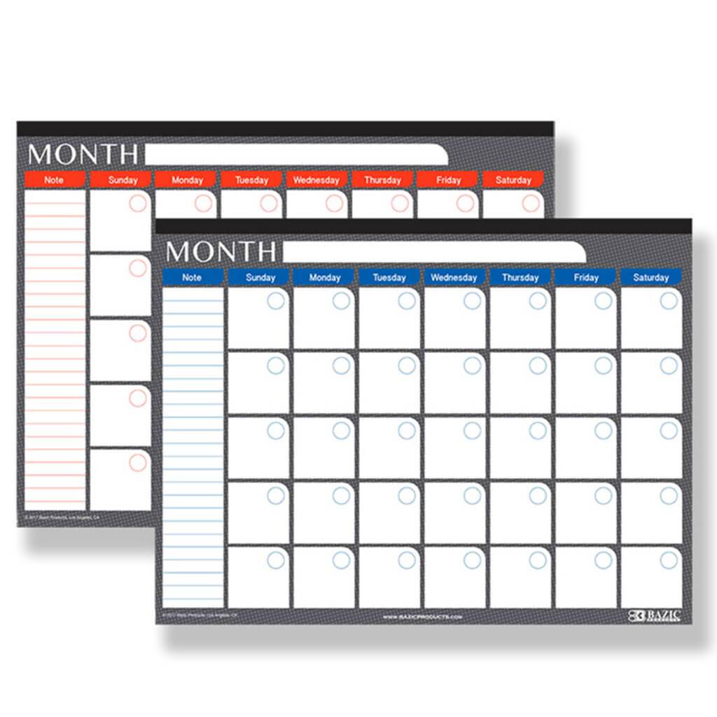 Undated 12 Month Desk Pad Calendar 17in x 22in 