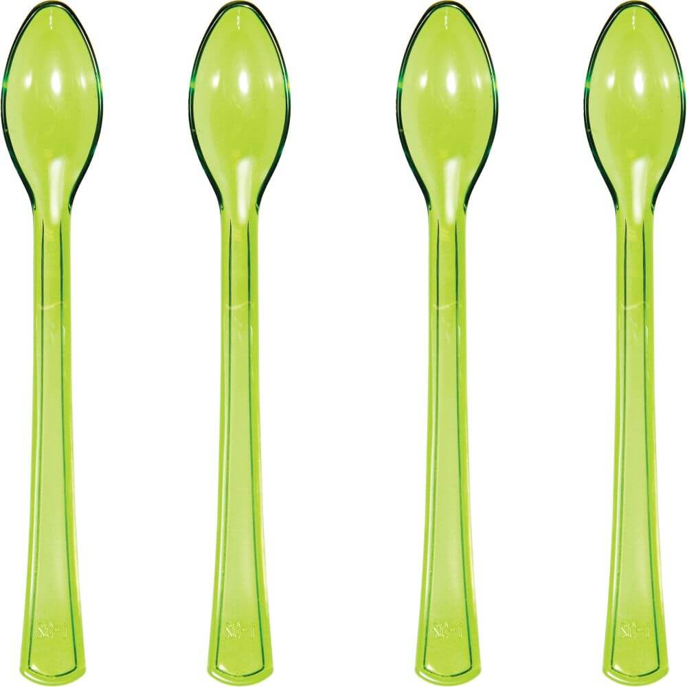 Green Translucent Count Plastic Spoons 24ct 