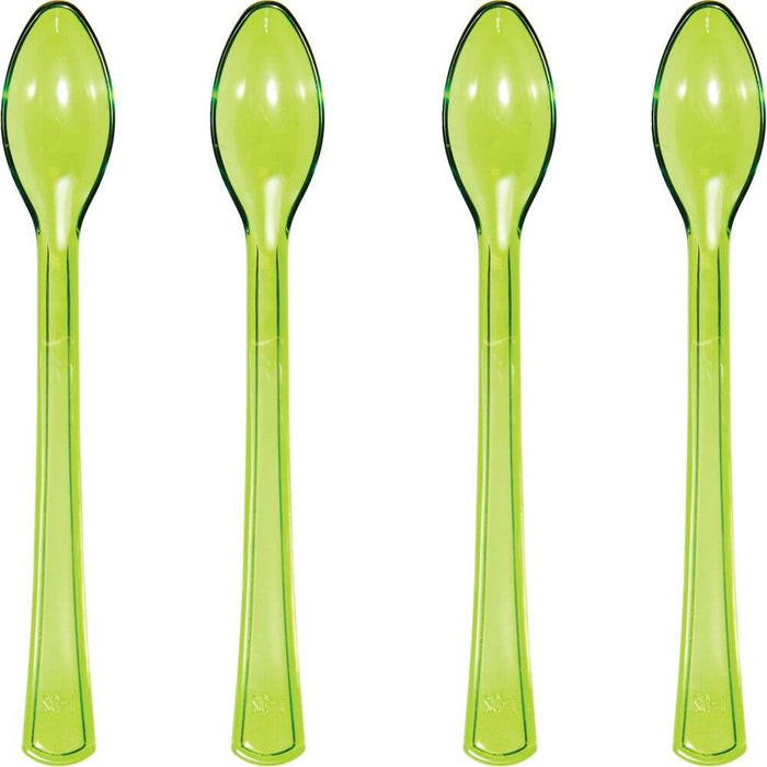 Green Translucent Count Plastic Spoons 24ct 