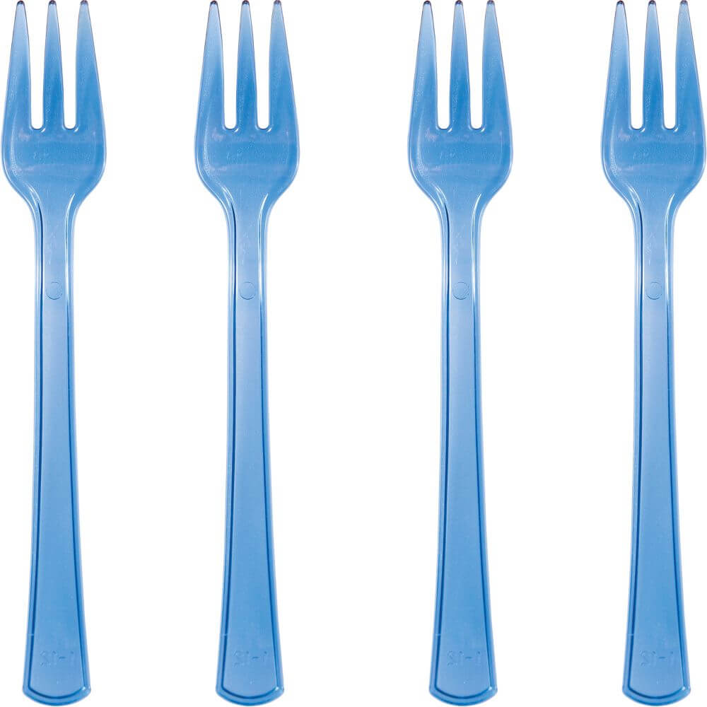 Translucent Blue Mini Appetizer Forks 24ct 