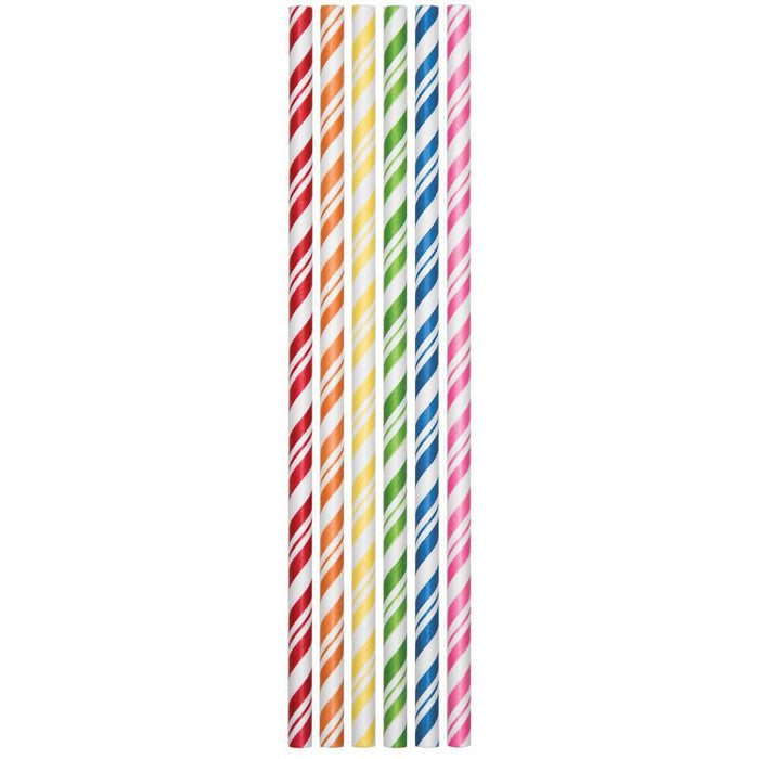 Paper Straws Striped Assorted 24ct 