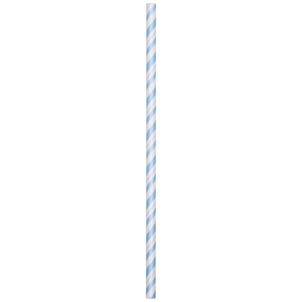 Paper Straws Stripe 24ct, Paste Blue 