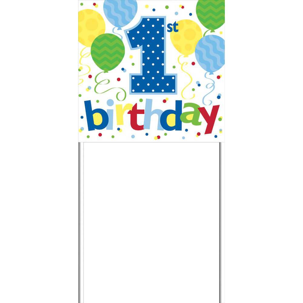 1st Birthday Boy Yard Sign 