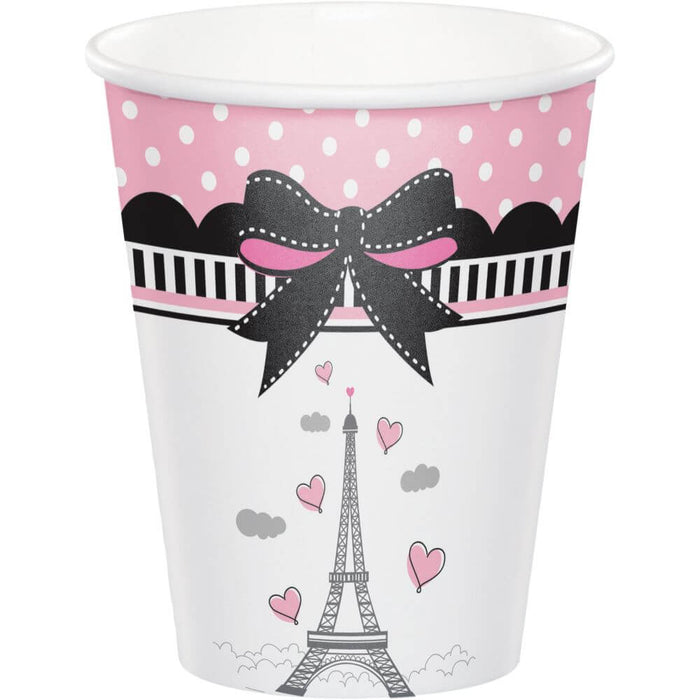 Party Paris Paper Cups 8ct, 9oz
