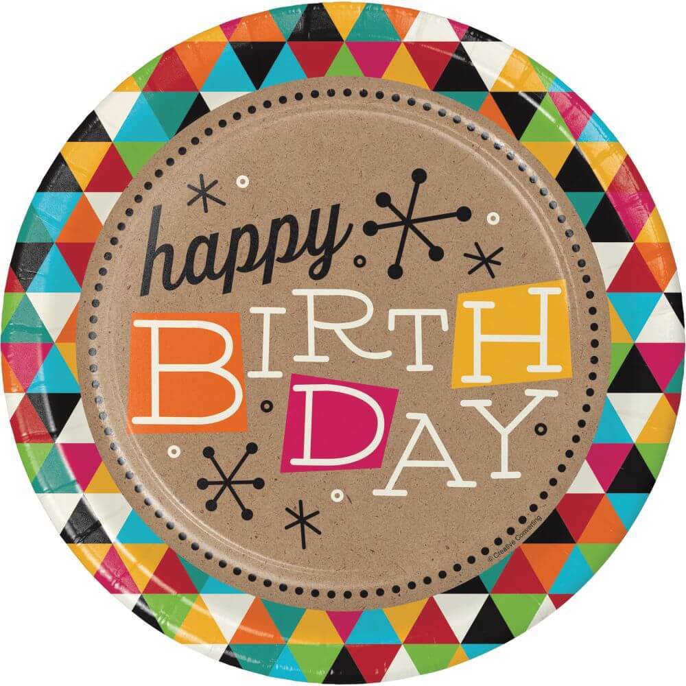 Plt9 Ss 12/8Ct Birthday Kraft 