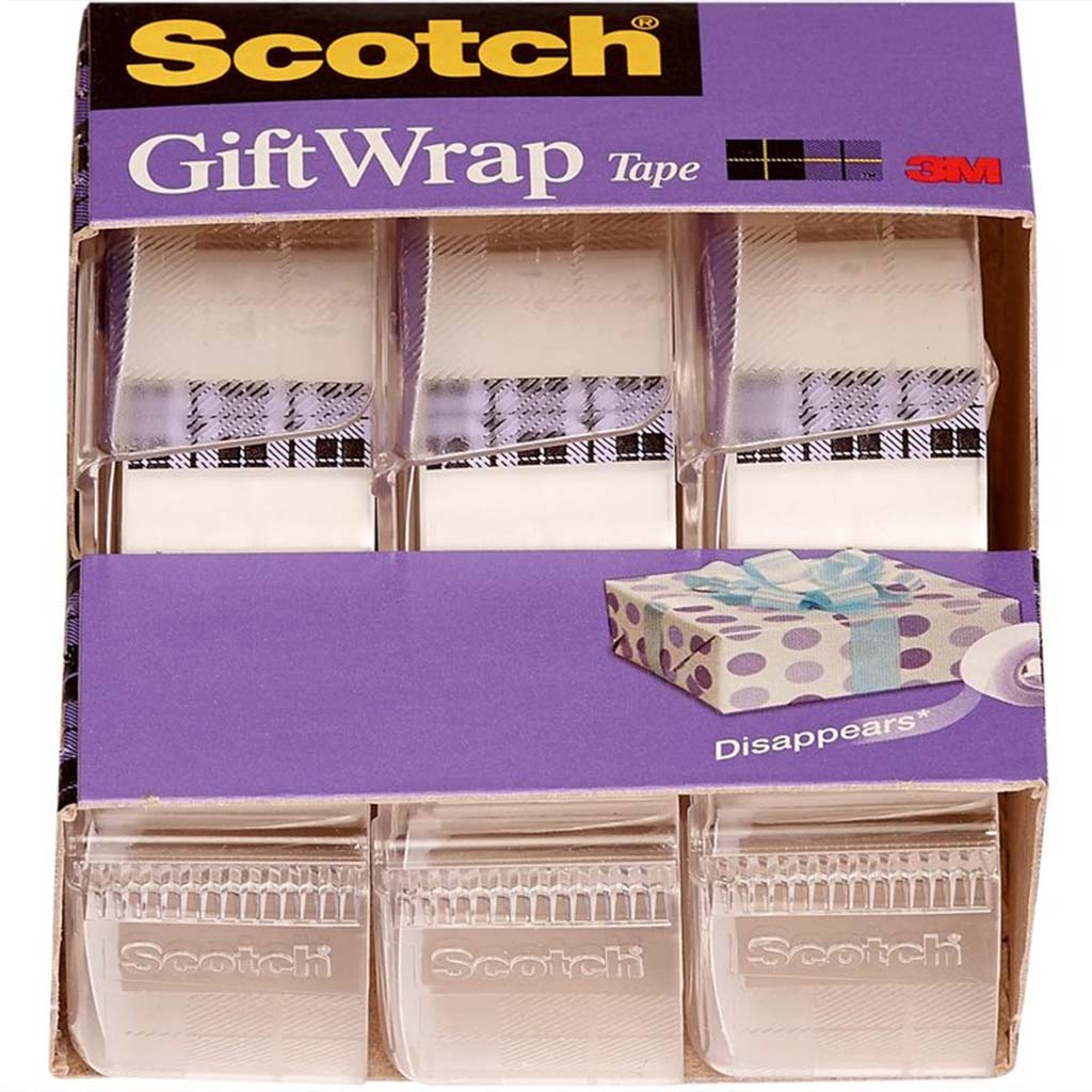 Scotch Gift Wrap Tape 0.75in x 300in 3ct 