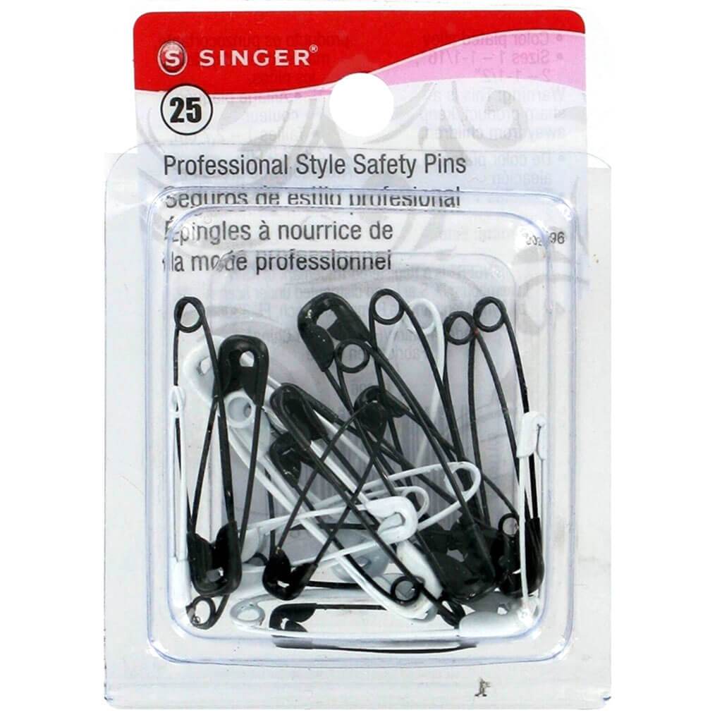 Singer Professional Style Safety Pins Sizes 1 &amp; 2 25pc