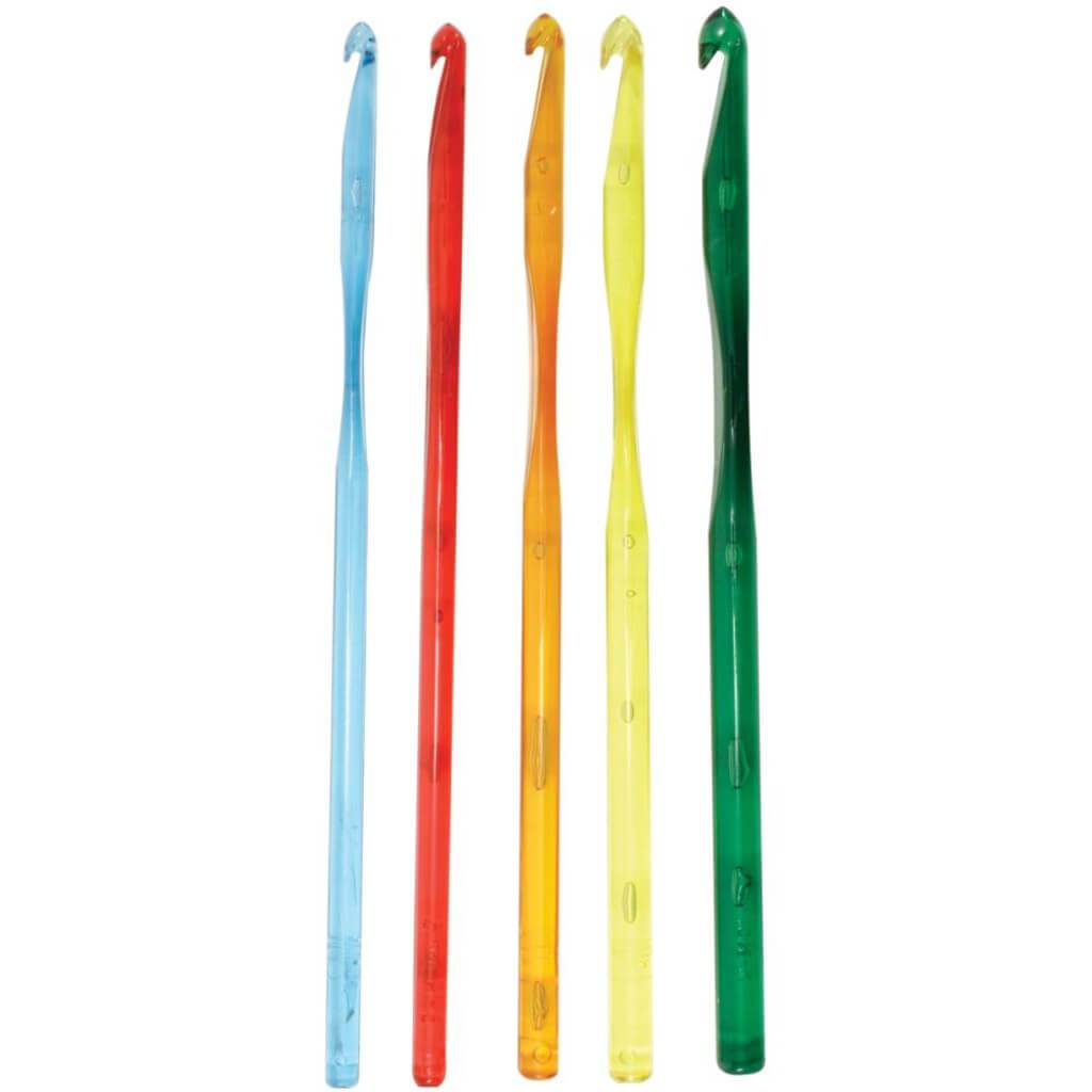 Crystalites Acrylic Crochet Hook Set Sizes G6 To K10.5