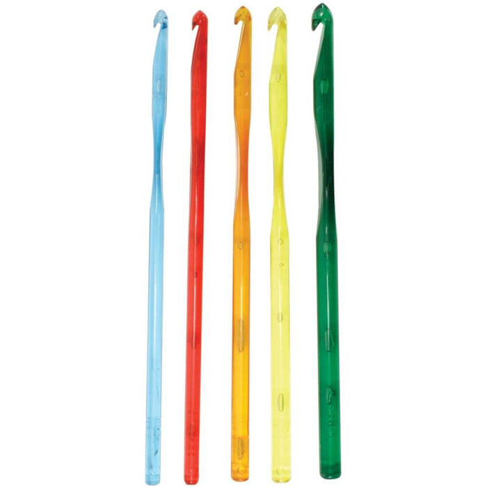 Crystalites Acrylic Crochet Hook Set Sizes G6 To K10.5
