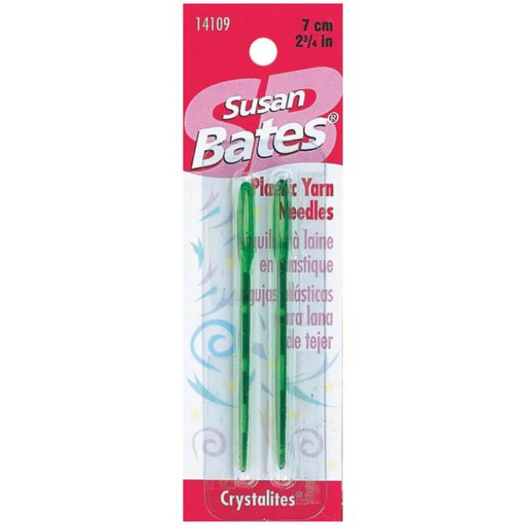 Susan Bates Crystalites Plastic Yarn Needles 2.75in 2pc