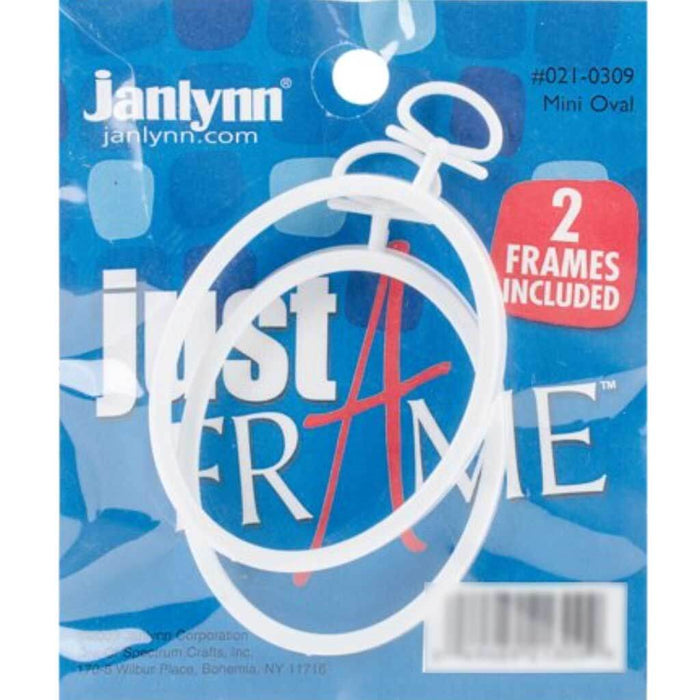 Just A Frame Mini Oval 2.25in x 2.75in White 2pc