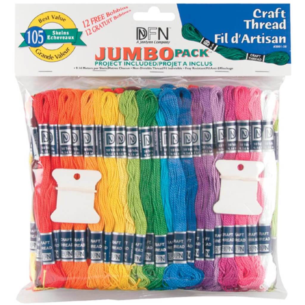 Craft Thread Jumbo Pack 9.9yd Assorted Colors 105pc
