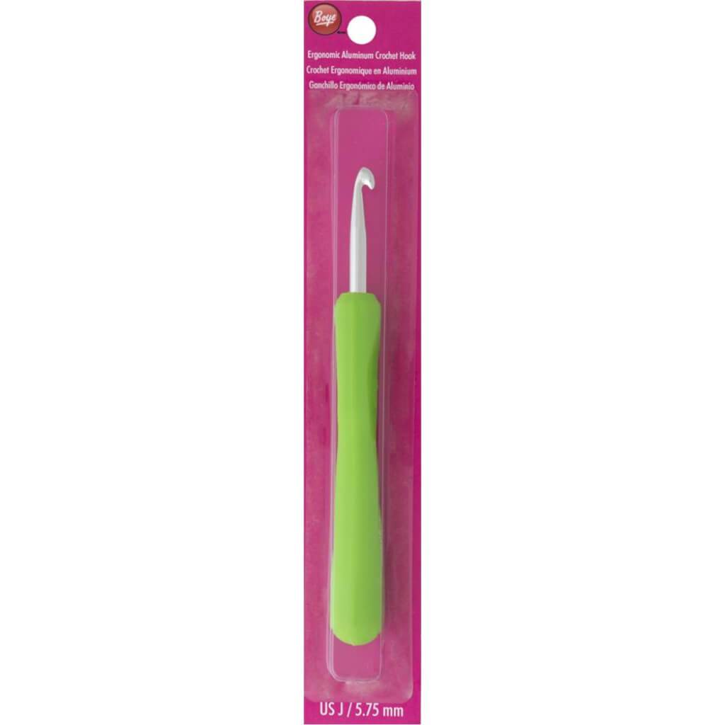 Boye Ergonomic Aluminum Crochet Hook Size J10/5.75mm