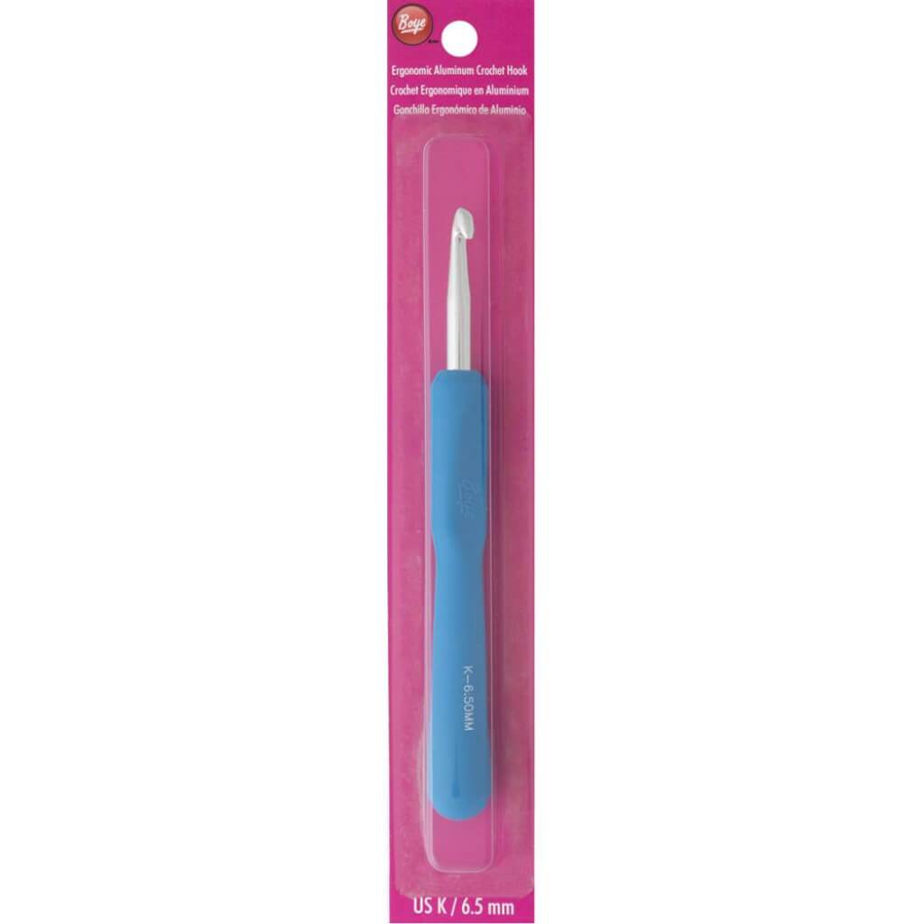 Boye Ergonomic Aluminum Crochet Hook Size K/6.5mm