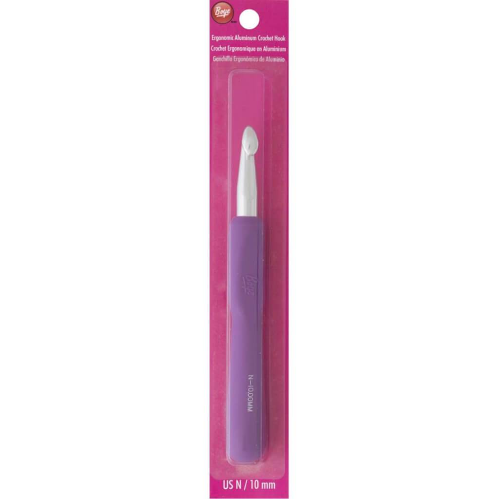 Boye Ergonomic Aluminum Crochet Hook Size N