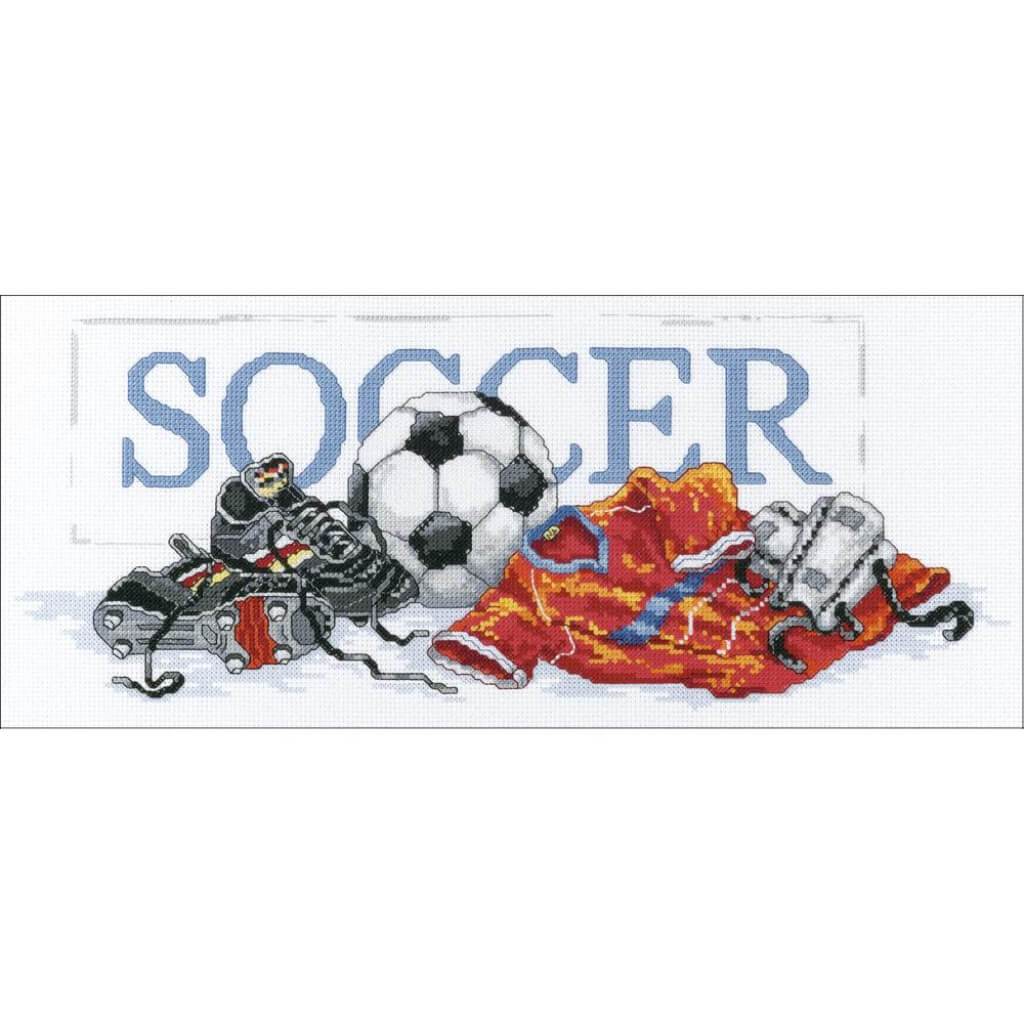 Counted Cross Stitch Kit 16in x 7in Soccer