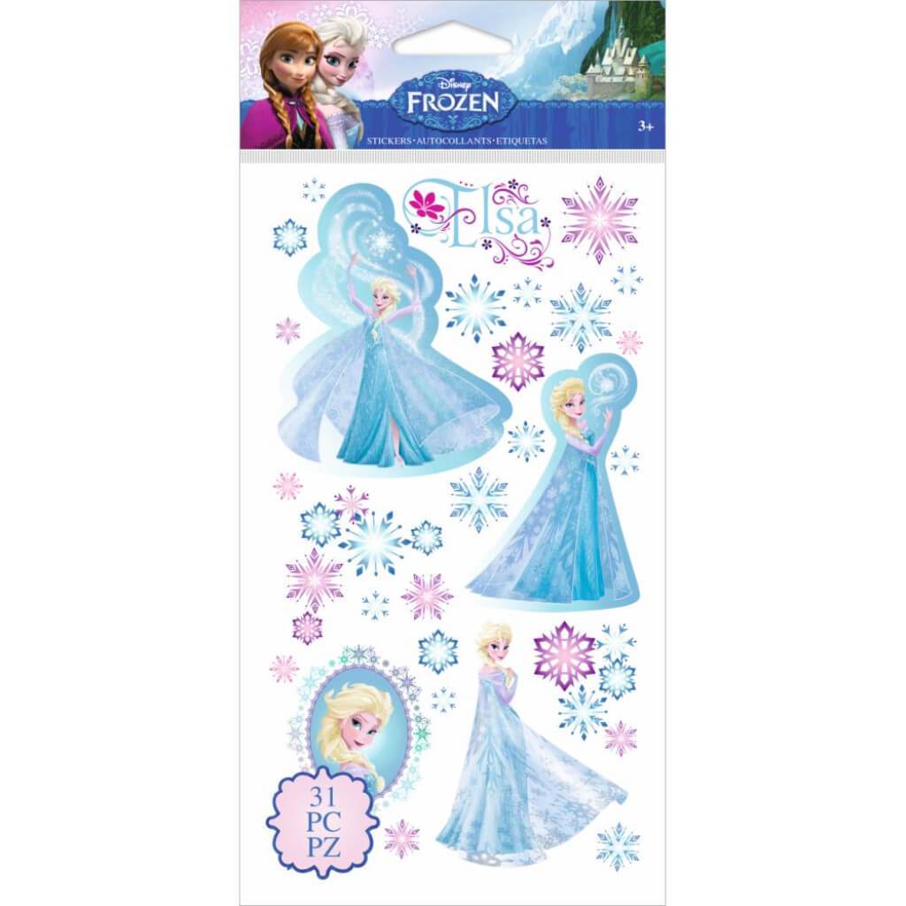 Disney Flat Stickers Frozen Elsa &amp; Snowflakes