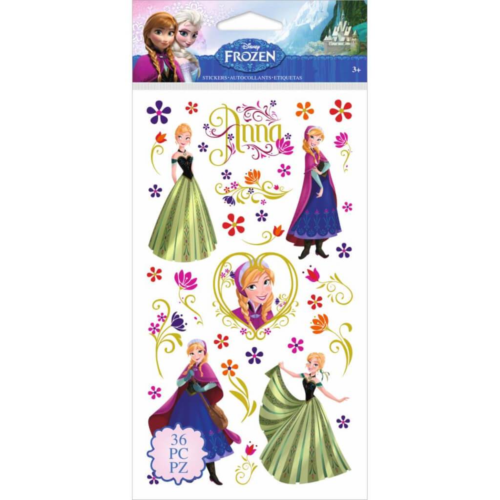 Disney Flat Stickers Frozen Anna &amp; Flowers