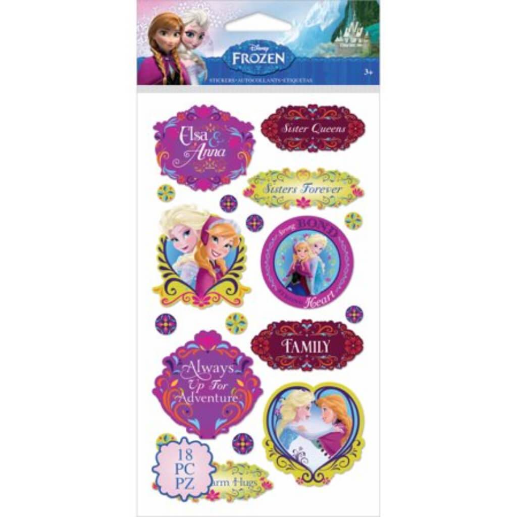 Disney Flat Stickers Frozen Anna &amp; Elsa