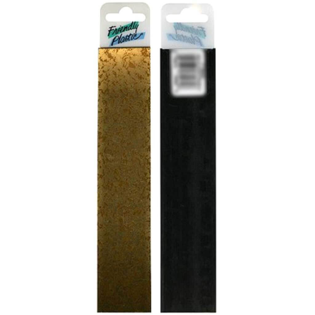 Friendly Plastic Metallic Print 1.5in x 7in Gold Spectra/Black