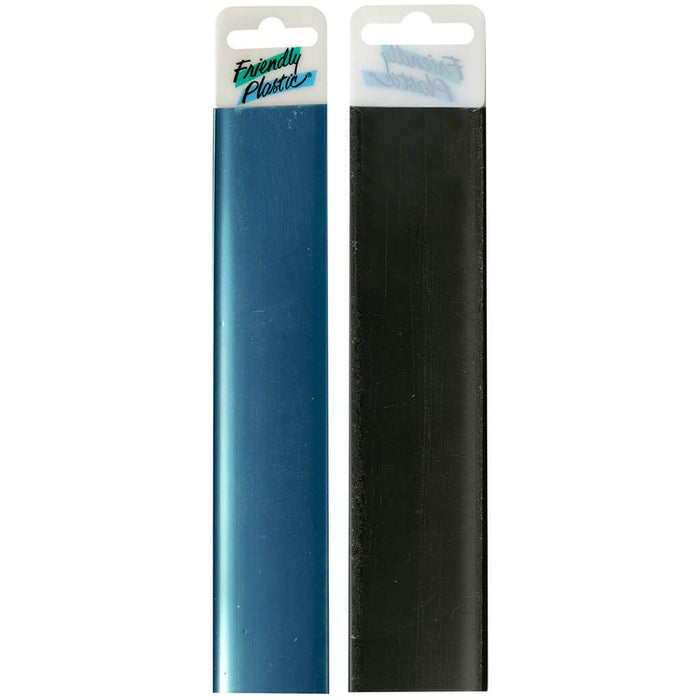Friendly Plastic 1.5in x 7in Stormy Blue & Black Solid
