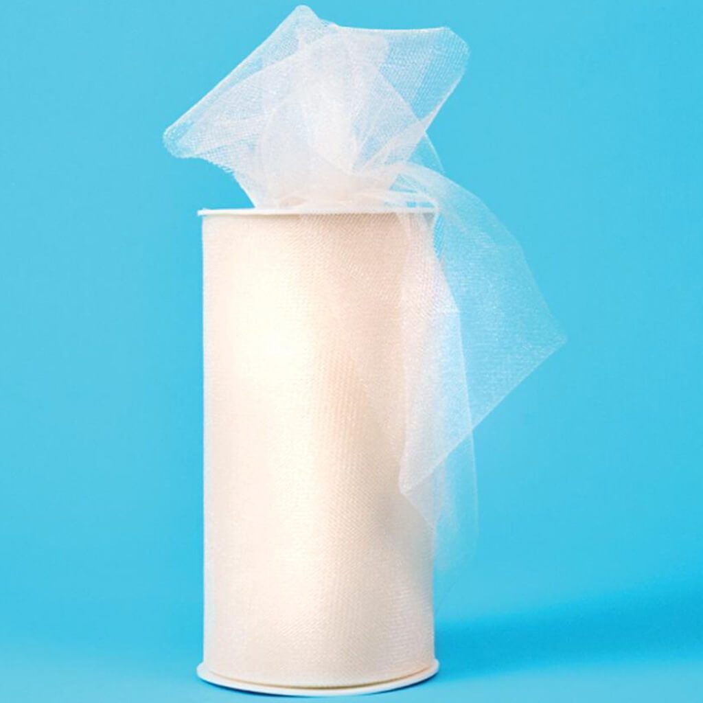 Expo Shiny Tulle 6in x 24yd Ivory