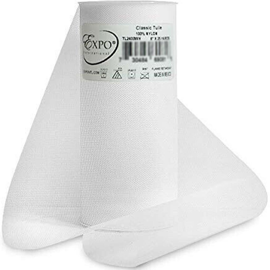 Expo Shiny Tulle 6in x 24yd White