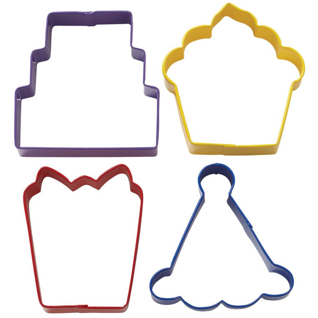 Metal Cookie Cutter Party Theme 4pc
