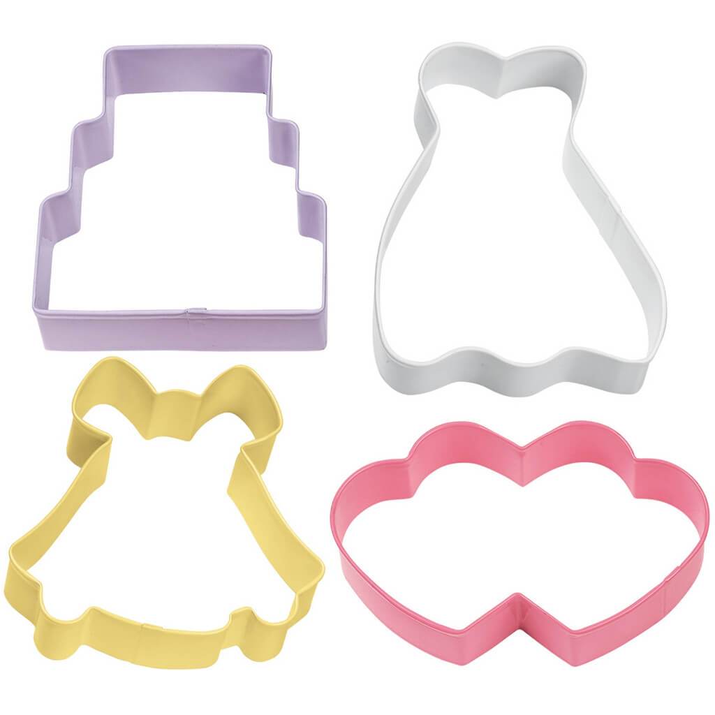 Metal Cookie Cutter Wedding Theme  4pc