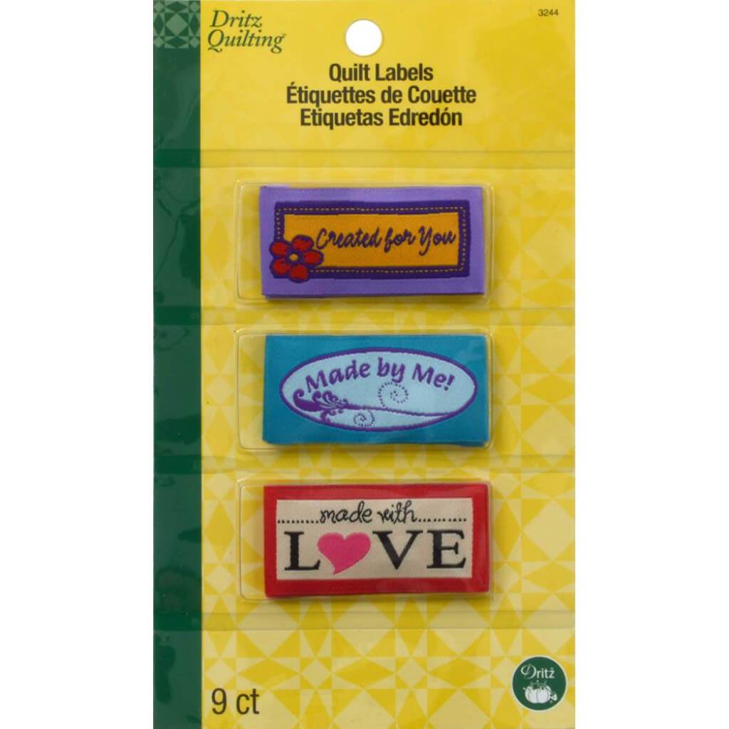 Dritz Quilting Sew-In Embroidered Labels Assorted 9pc