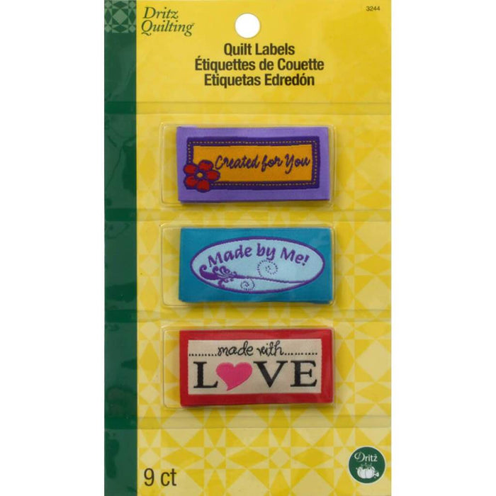 Dritz Quilting Sew-In Embroidered Labels Assorted 9pc