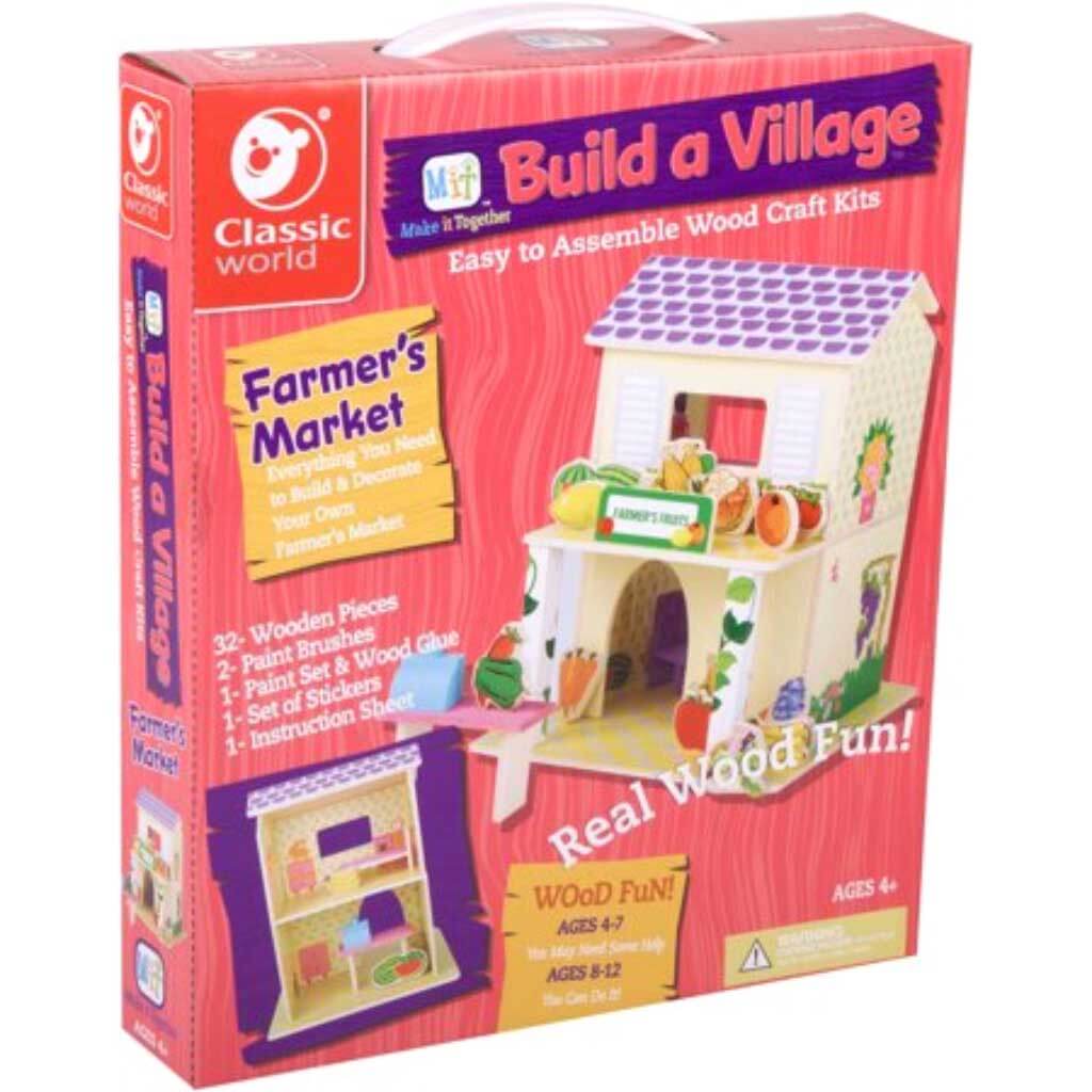 Build A Village Wood Craft Kit Farmer's Market