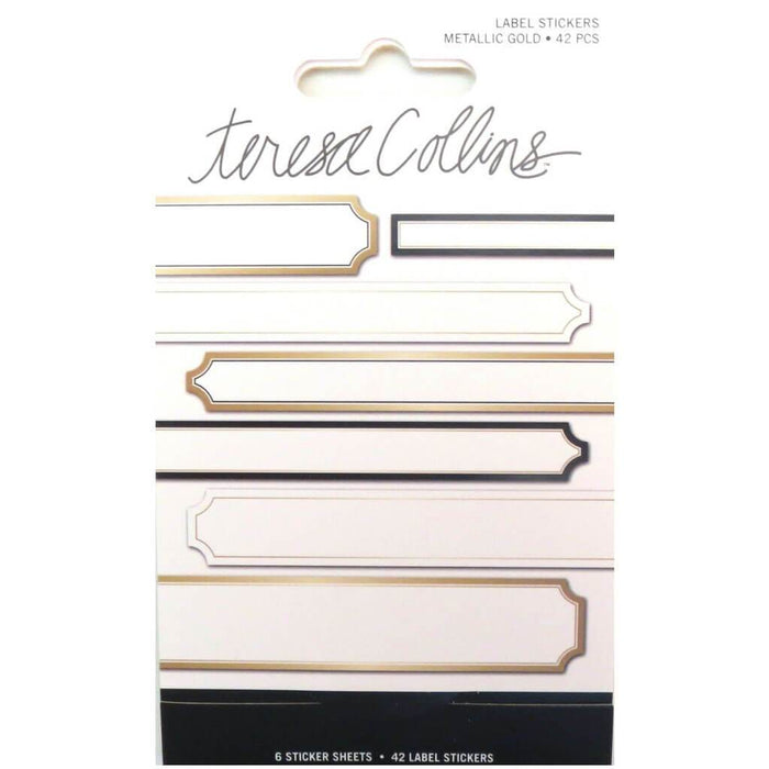 Signature Essentials Foil Label Stickers Gold 42pc