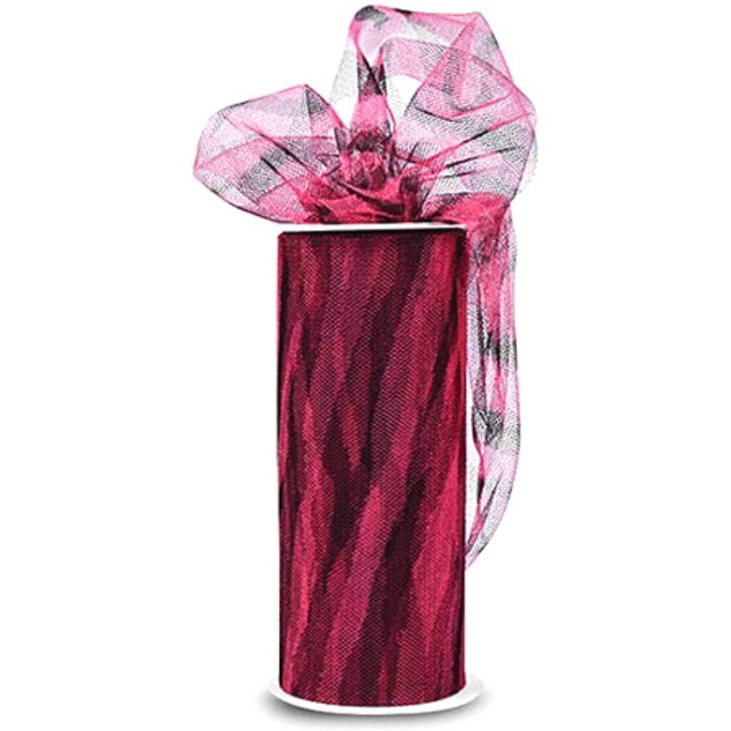 Zebra Print Tulle 6in x 10yd Fuchsia