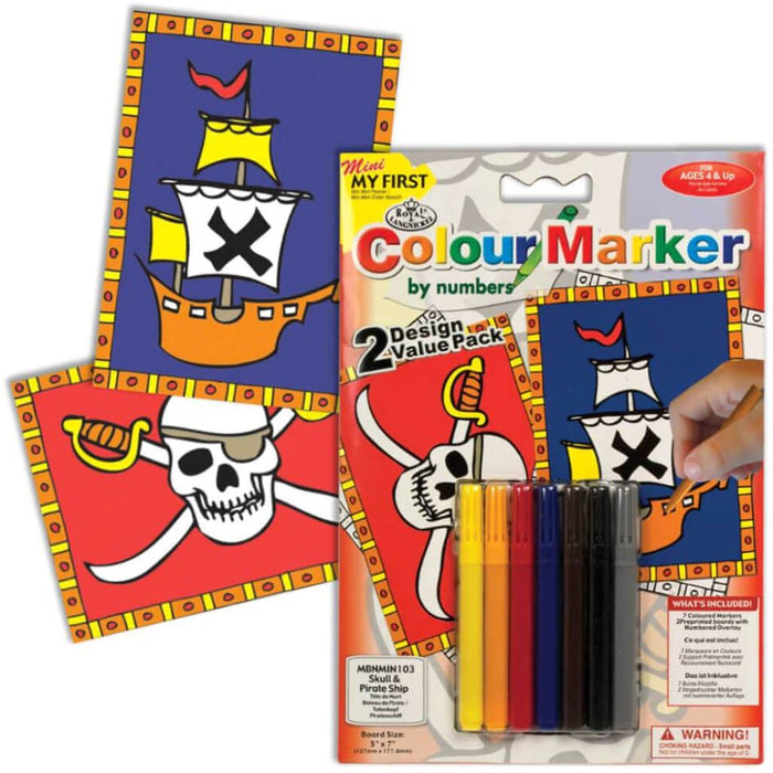 MINI MARKER SKULL & PIRATE SHIP 