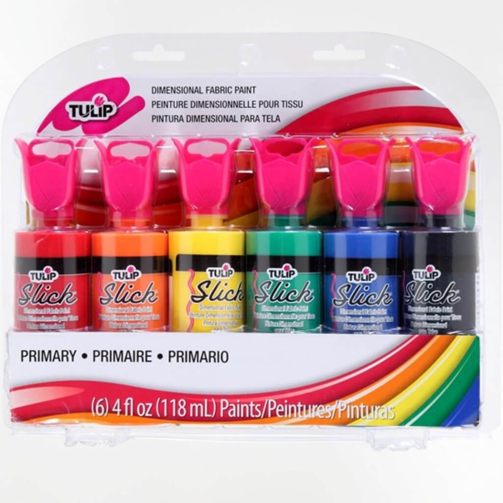 Tulip Dimensional Fabric Paint Slick Primary 6pcs 4oz