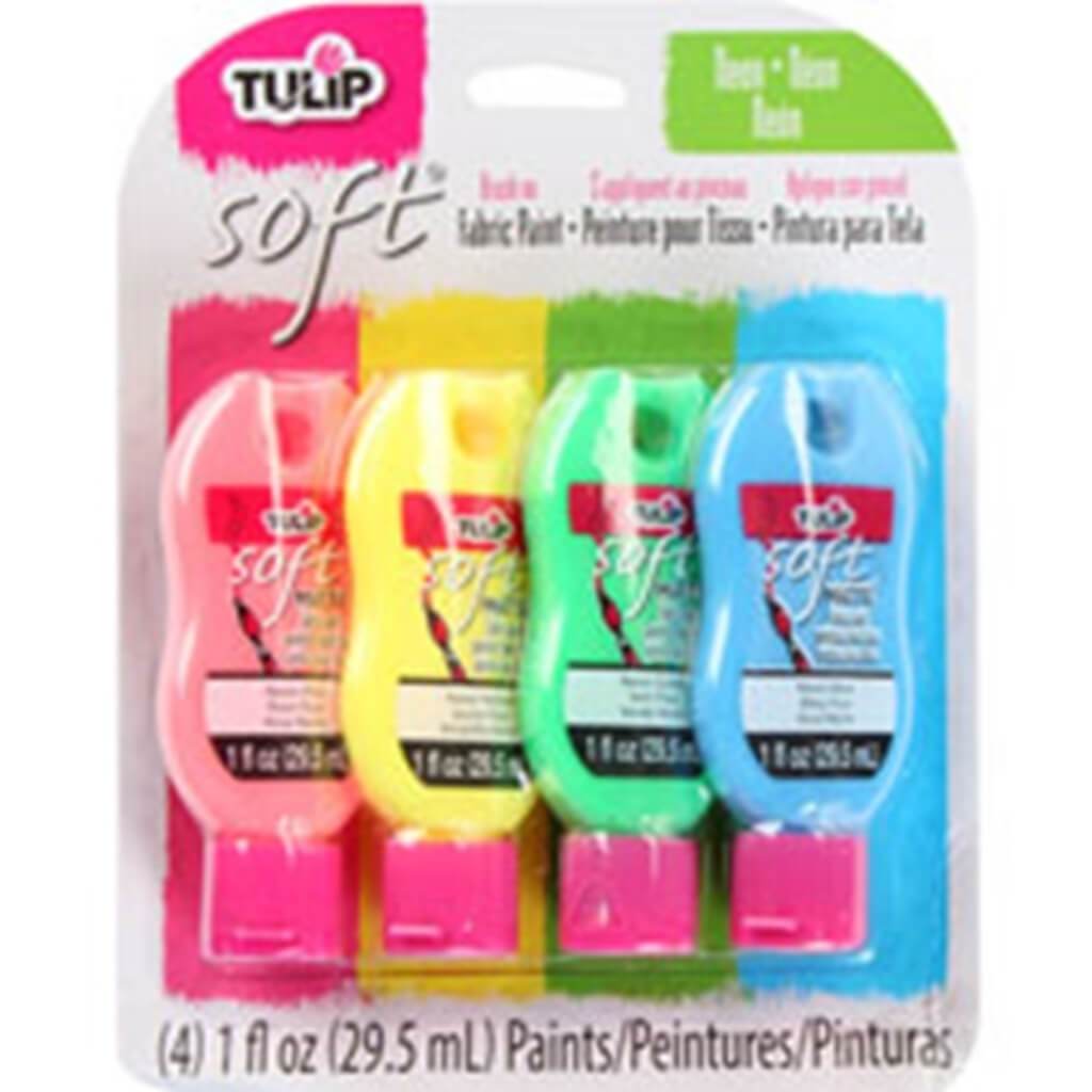 Tulip Soft Fabric Paint Neon 4pcs 1oz