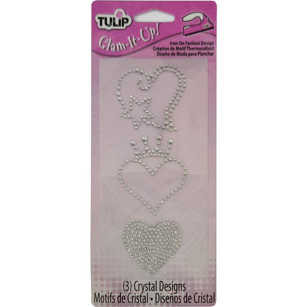 Iron On Design Heart 3Pk