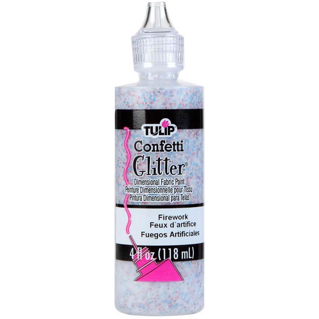 TULIP DIMENSIONAL FABRIC PAINT GLITTER PATRIOT 4OZ