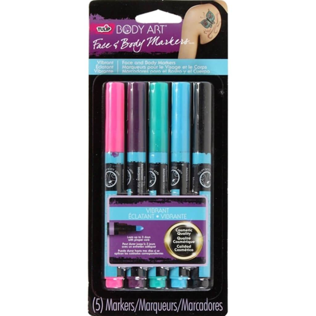 TULIP BODY ART MARKERS VIBRANT 5PK
