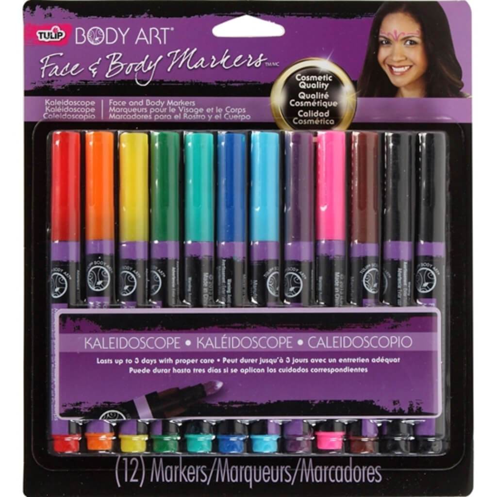TULIP BODY ART MARKERS KALEIDOSCOPE 12PK