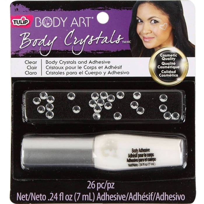 Tulip Body Art Crystals and Adhesive Clear 25pcs