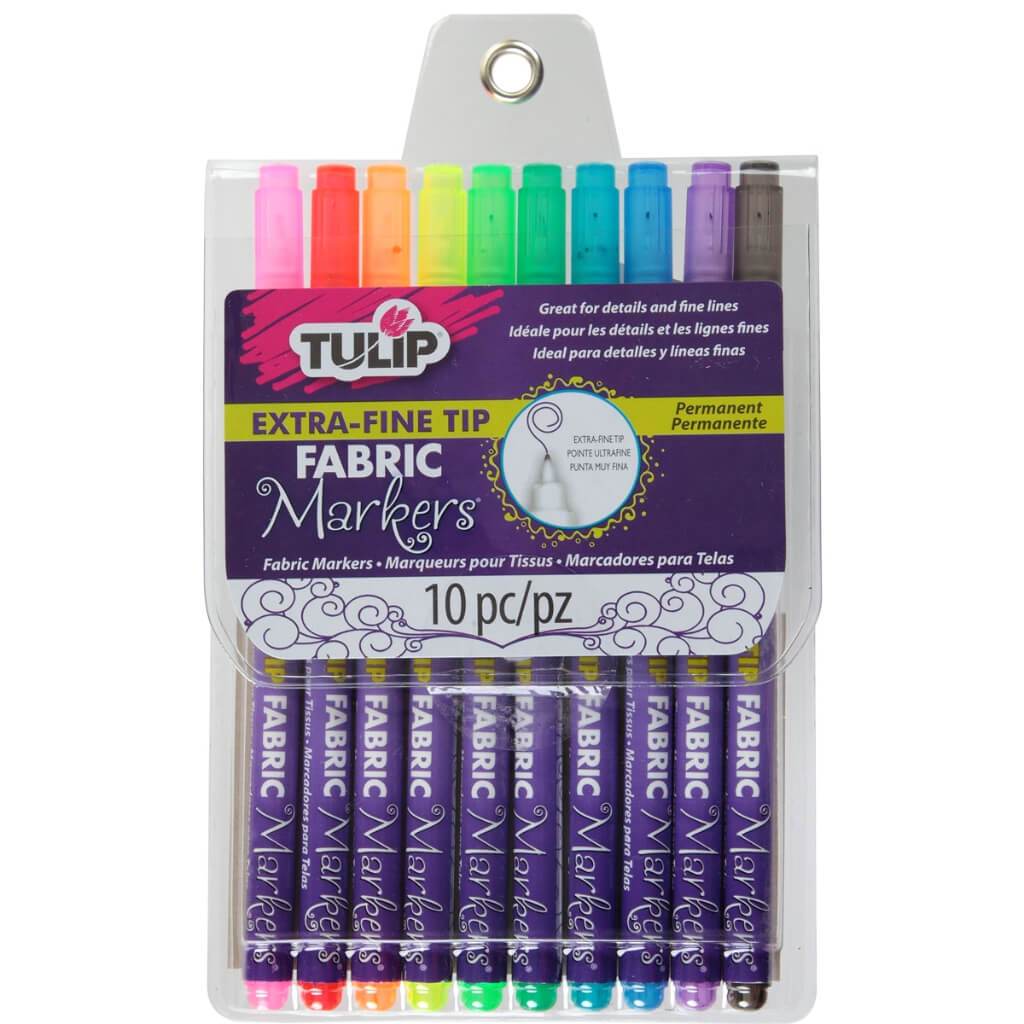 FABRIC MARKER EXTRA FINE TIP 10PC