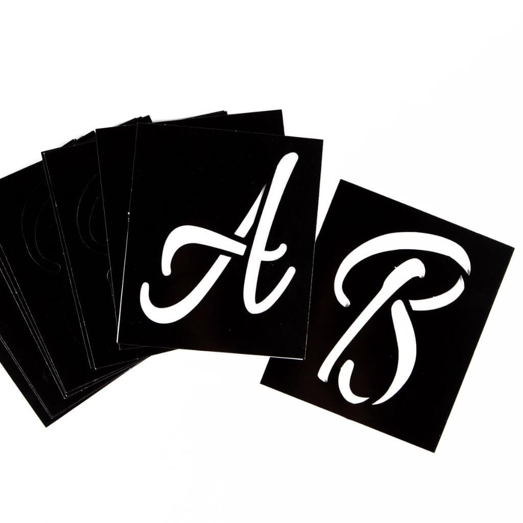 Tulip Medium Fabric Stencil Kit Lovely Monogram 26pcs